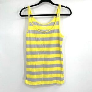 OLD NAVY Striped Tank Yellow Gray Stretch L Spring